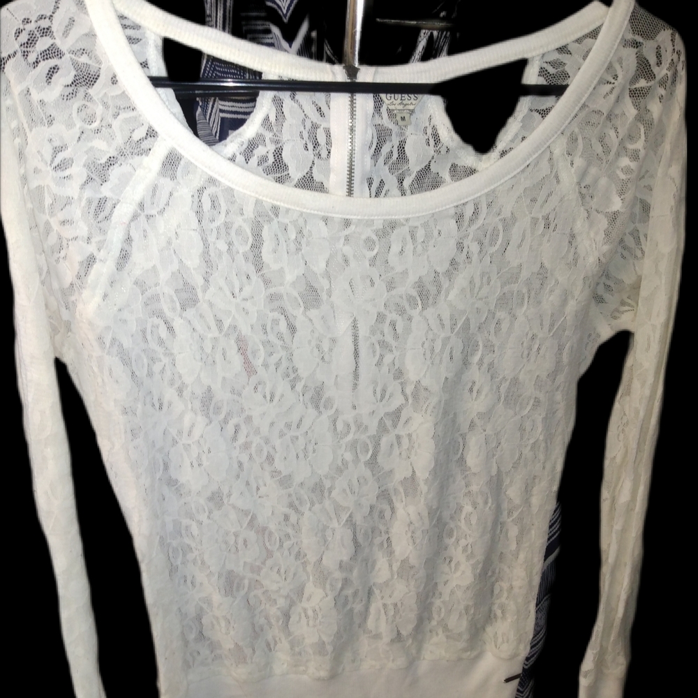 90'S EWhite Lace Top